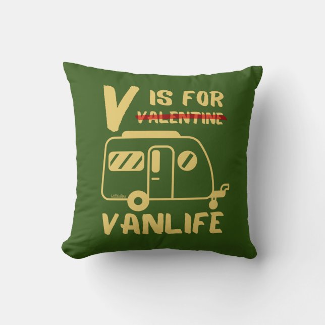 V IST FÜR VANLIFE lustige Geschenkidee Kissen (Vorderseite)
