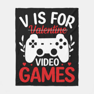 V ist für Videospiele mit Valentine Crossed Out Fleecedecke
