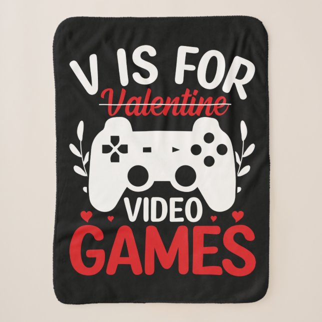 V ist für Videospiele mit Valentine Crossed Out Sherpadecke (Vorderseite)