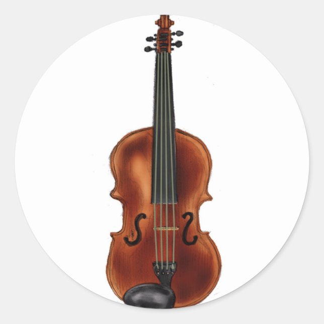 V ist für Violine Runder Aufkleber (Vorderseite)