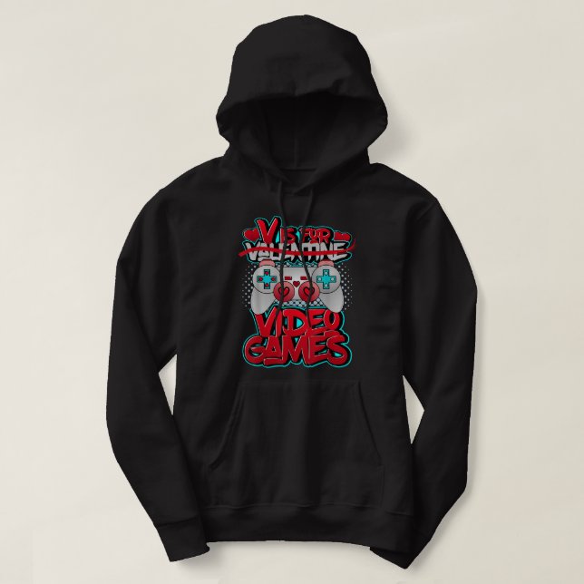 V ist für Vodka Anti Valentinstag Wodka Hoodie (Design vorne)
