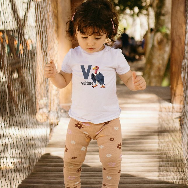 V ist für Vulture - Educational Alphabet Kleinkind T-shirt (Von Creator hochgeladen)