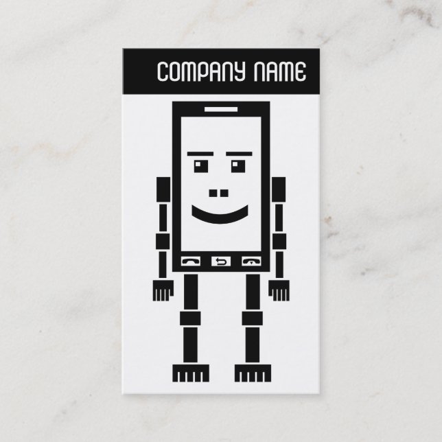 V-Leiter - Robo-Phone - Schwarz Visitenkarte (Vorderseite)