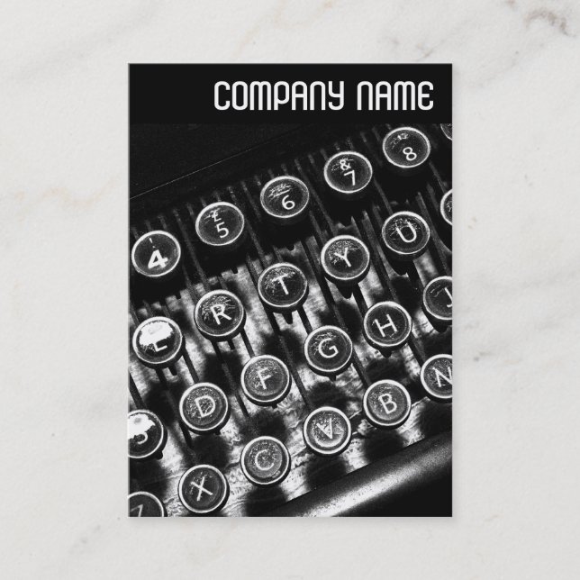 V-Leiter - Vintage Schreibmaschine Visitenkarte (Vorderseite)