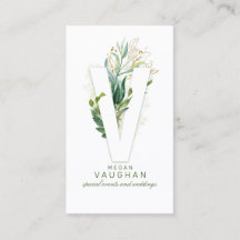 V Letter Monogram Gold Greenerity Blätter Elegant