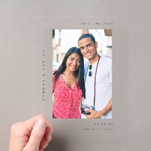 V MOD 2 Einfache Foto-Save-the-Date-Karte Acryleinladungen