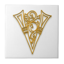 V Monogram "Irish Gold" Keramik Tile