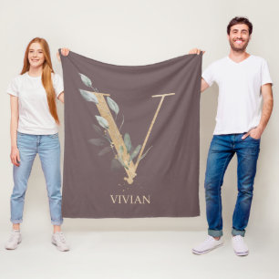 V Monogram Personalisiert Fleece Blankon