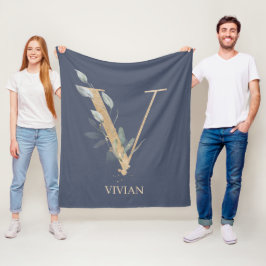 V Monogram Personalisiert Fleece Blankon