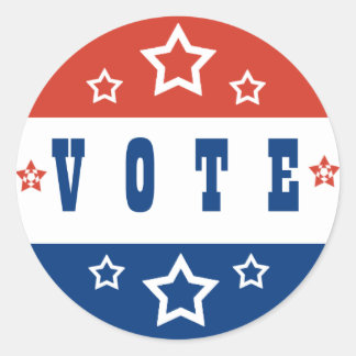 V O T E Taste Runder Aufkleber