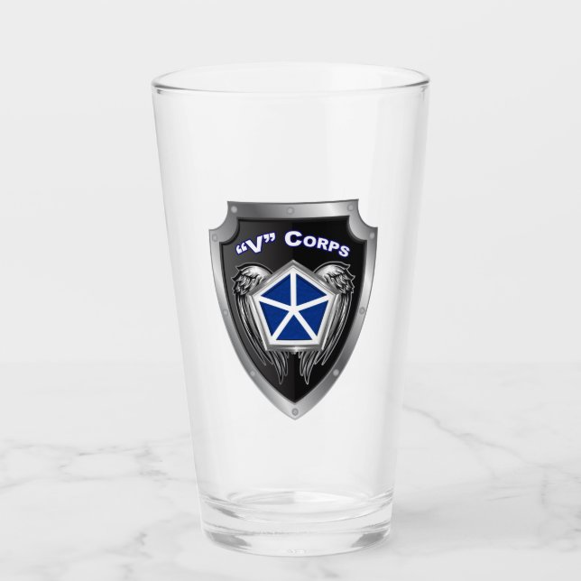 V. Panzerkorps Schild Glas (Vorderseite)