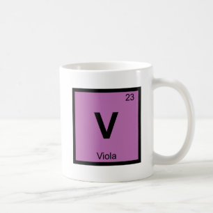 V - Periodisches Tabellensymbol der Viola Music Ch Kaffeetasse