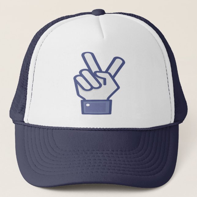 V sign trucker hat with hand symbol truckerkappe (Vorderseite)