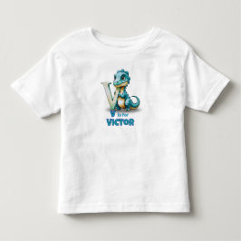 V steht für Velociraptor – Kleinkind T-shirt