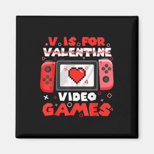 V steht für Video Games Valentinstag Gamer Valenti Magnet