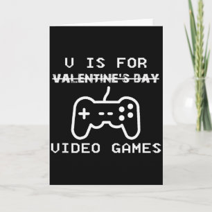 V steht für Videospiele Gaming Lustige Valentinsta Karte