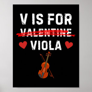 V steht für Viola Lustige Bratschistin Musik Valen Poster