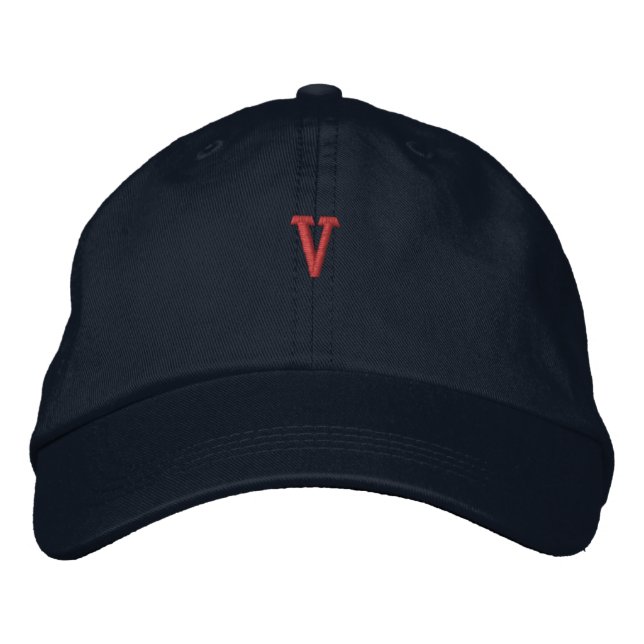 V Symbol Bestickte Baseballkappe (Vorderseite)
