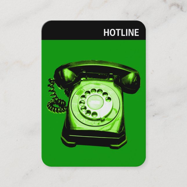 V-Überschrift - Foto - Hotline - Grün Visitenkarte (Vorderseite)