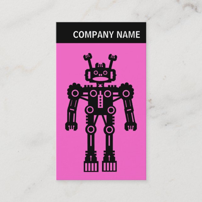 V. Überschrift - Foto - Roboter - Rosa Visitenkarte (Vorderseite)