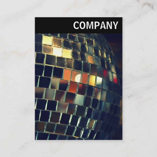 V Überschrift - Spiegelball Visitenkarte (Vorderseite)