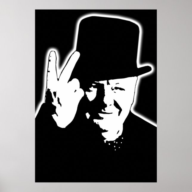 V unterzeichnet Sieg V 1943 Winston Churchill Poster (Vorne)