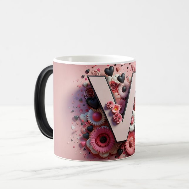 V Valentine Alphabet 3d Verwandlungstasse (Vorderseite Links)