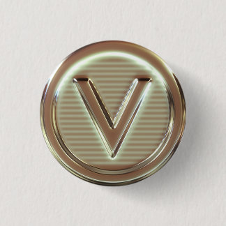 V - Vegane Buchstaben 1/5 Button
