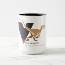 V wie Velociraptor-Tasse