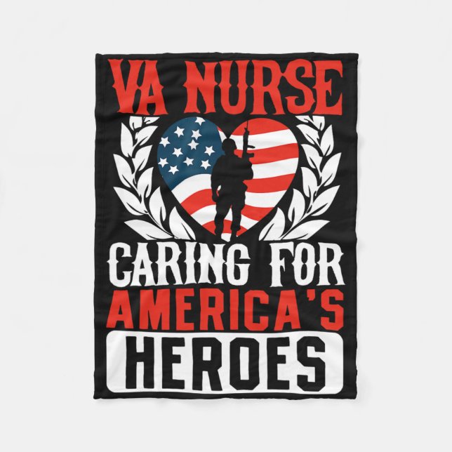 Va Nurse Americas Heros Merica US Flag Patriot Vet Fleecedecke (Vorderseite)
