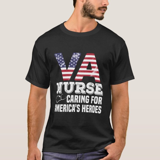 Va Nurse Kümmerte für Amerikas Helden Veteranen Af T-Shirt (Vorderseite)