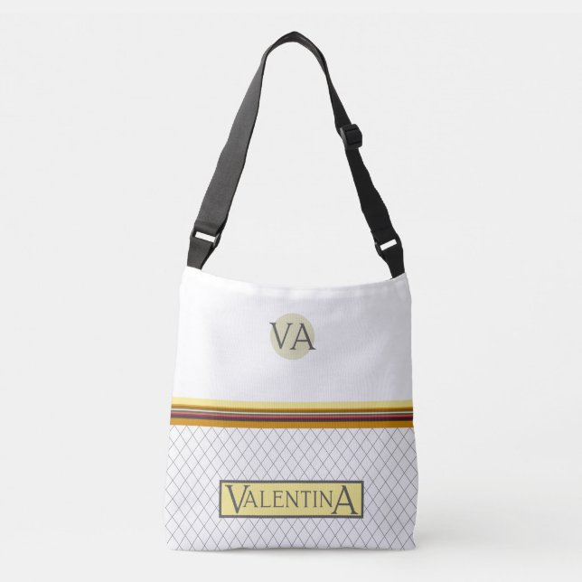 VA Valentina stylish banded Tragetaschen Mit Langen Trägern (Vorderseite)