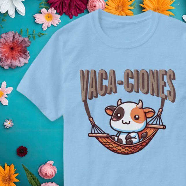 Vacaciones (Urlaub) Punny Cow Spanisches Shirt (Vacaciones (Vacation) Punny Cow Spanish Shirt.)