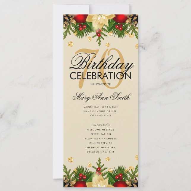 Vacances 70e fête d'anniversaire Programme Gold av (Devant)