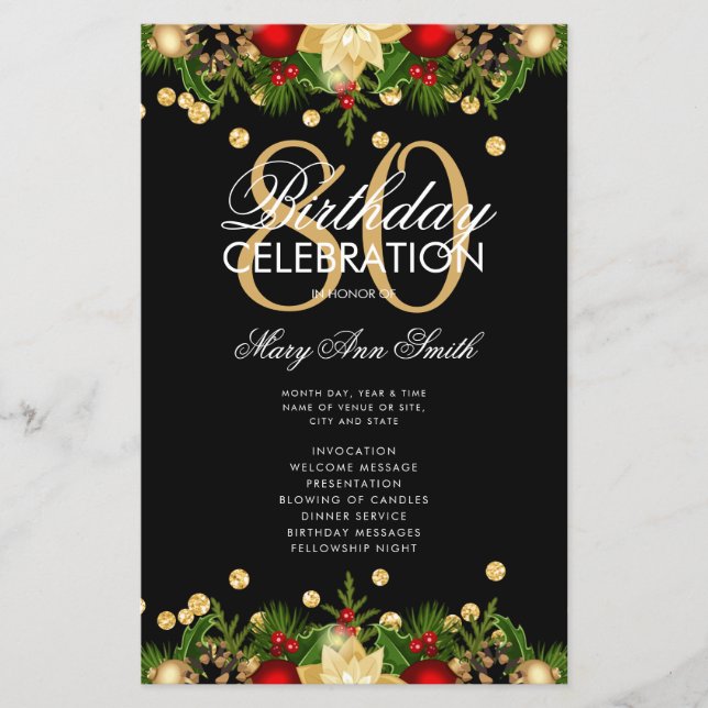 Vacances 80e fête d'anniversaire Programme Gold av (Devant)