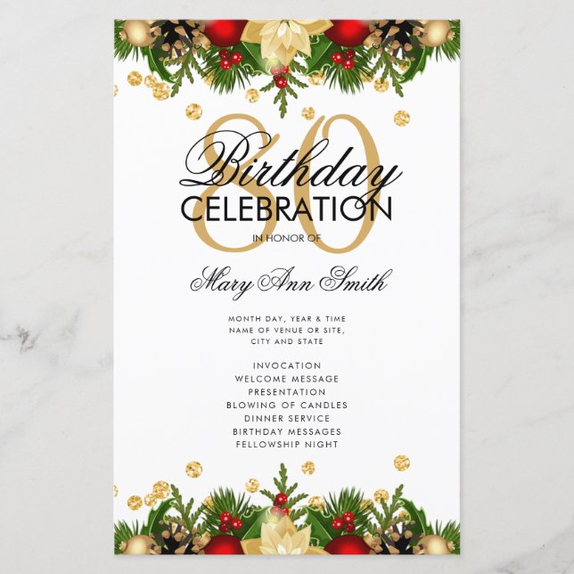 Vacances 80e fête d'anniversaire Programme Gold av (Devant)