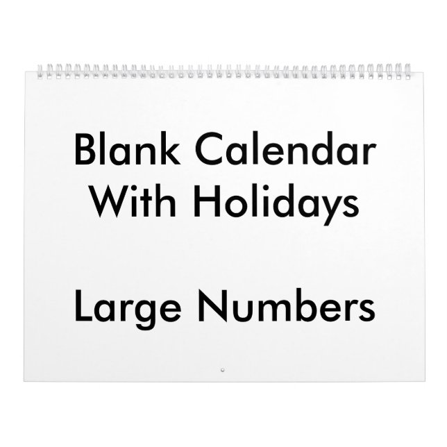Vacances Calendrier Vide Avec Grand Nombre (Protection)