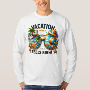 Vacances, c'est bien, T-shirt basique à manches lo