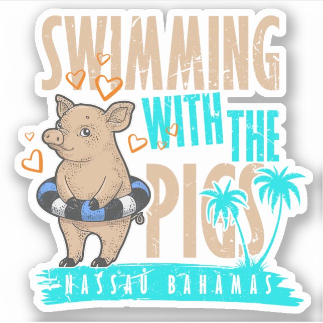 Vacances Cochons Nassau Bahamas Sticker Cruise (Devant)