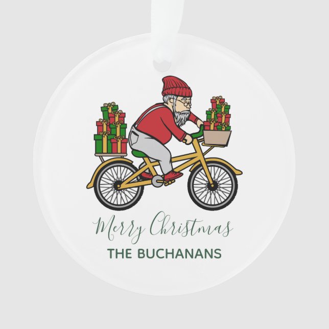Vacances de Noël Cyclisme Père Noël Personnalisé (devant)