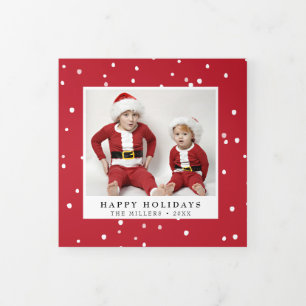 Vacances de Noël neige hiver Triple Carte photo