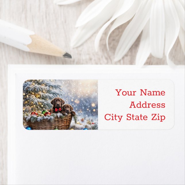 Vacances de Noël Retour Étiquette Pipies de labora (En situation)