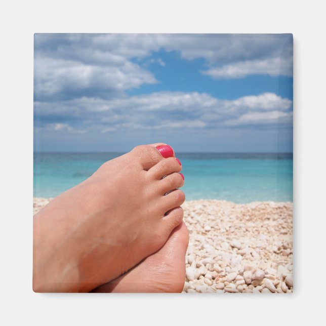 Vacances d'été carré aimant (Devant)