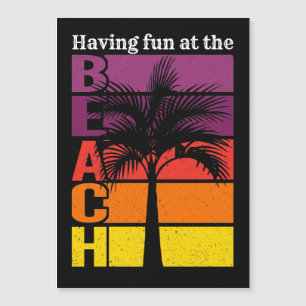 Vacances d'été S'amuser à la plage Retro Magnet