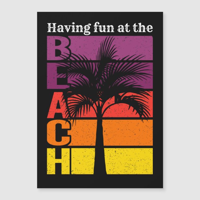 Vacances d'été S'amuser à la plage Retro Magnet (Devant)