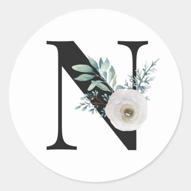 Vacances d'hiver initiales autocollant lettre N (Devant)