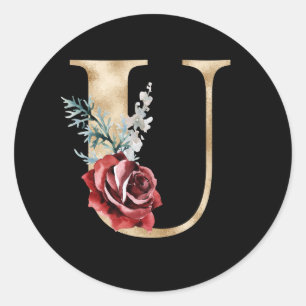 Vacances d'hiver initiales autocollant lettre U