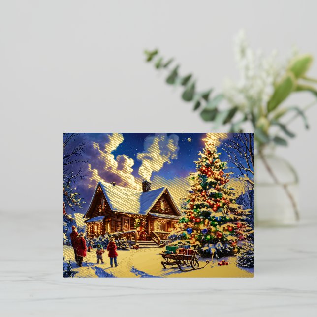 Vacances En Aluminium Carte postale de Noël (Debout devant)