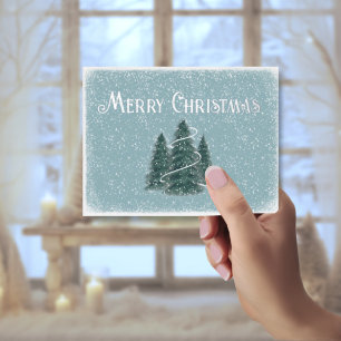 Vacances En Aluminium Carte postale de Noël à l'épinette bleue