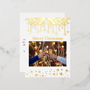 Vacances En Aluminium Carte postale de Noël, carte postale Foil